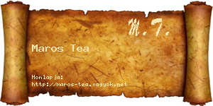 Maros Tea névjegykártya